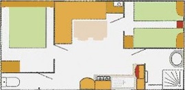 plattegrond mobile-home 4 personen